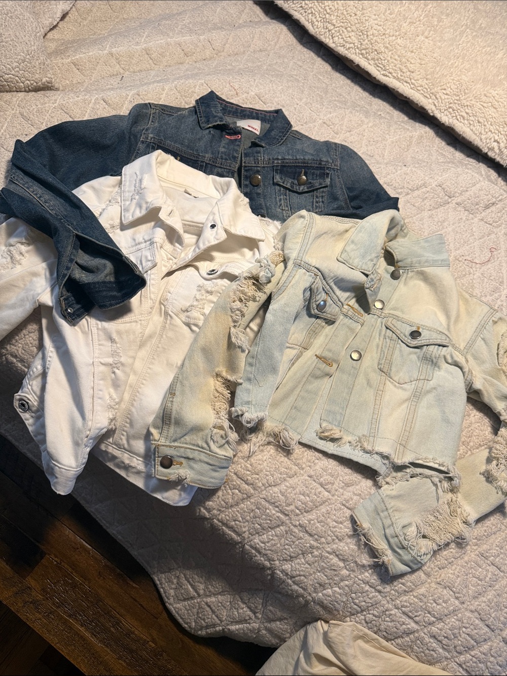 BONGO Denim Jacket Set - Dark Blue, White, Light Blue